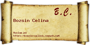 Bozsin Celina névjegykártya